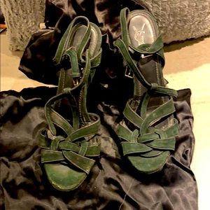 YSL (Saint Laurent) Suede Tribute Heels (39.5)